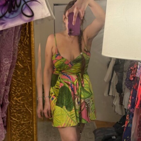 Farm Rio Wrap Dress, Sz P - Picture 4 of 10